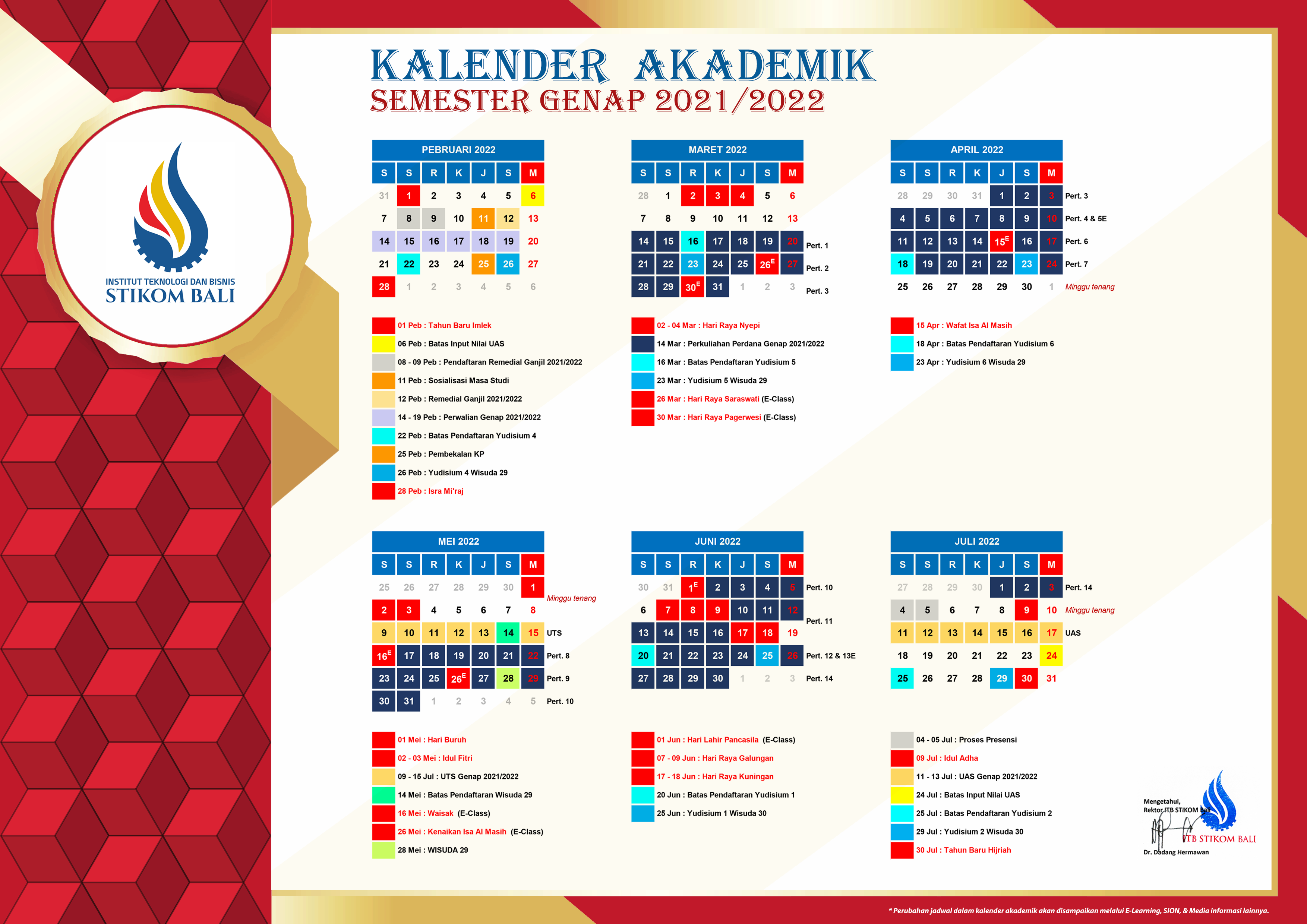 Kalender Akademik ITB STIKOM Bali ITB STIKOM Bali