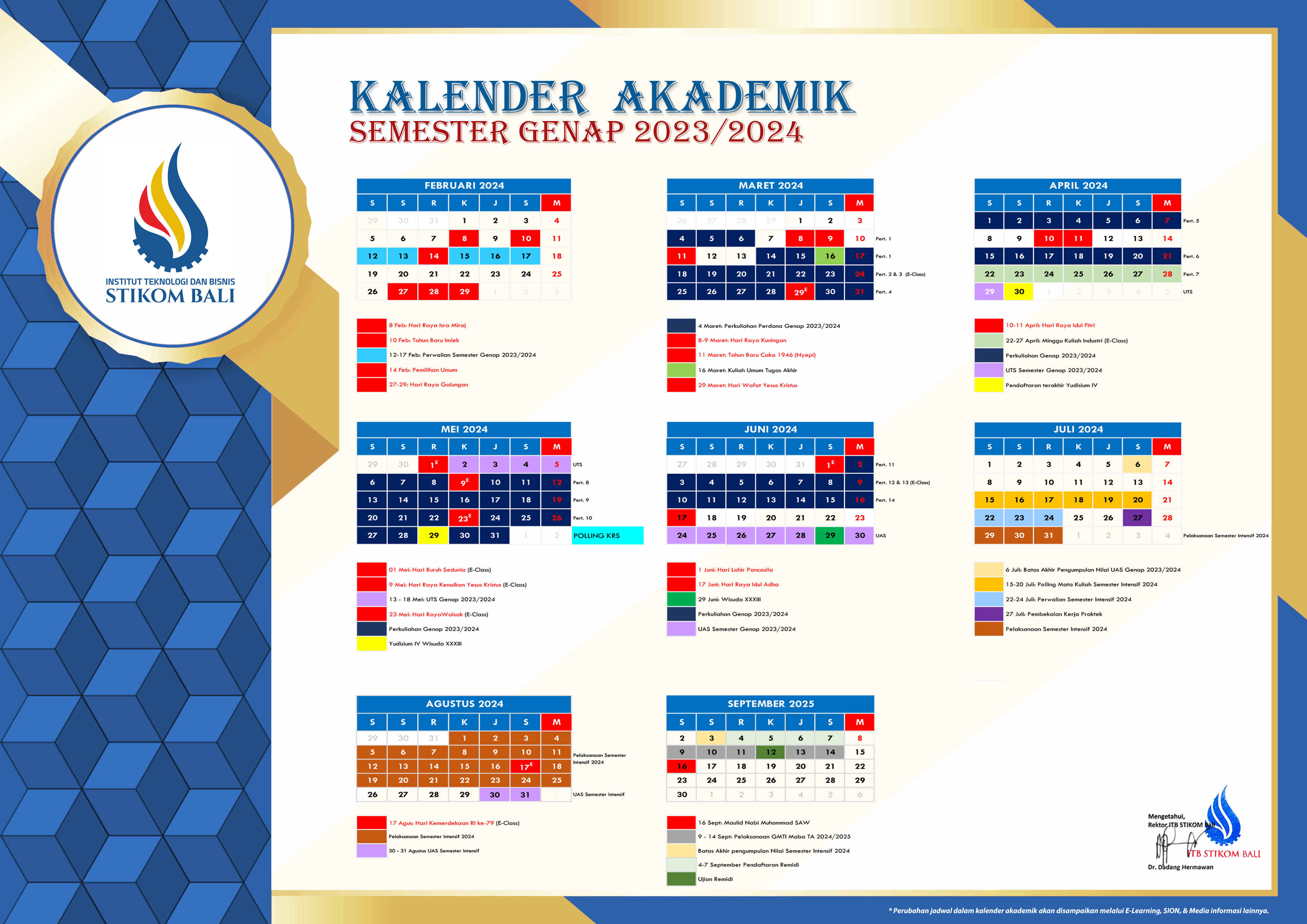 Kalender Akademik ITB STIKOM Bali ITB STIKOM Bali